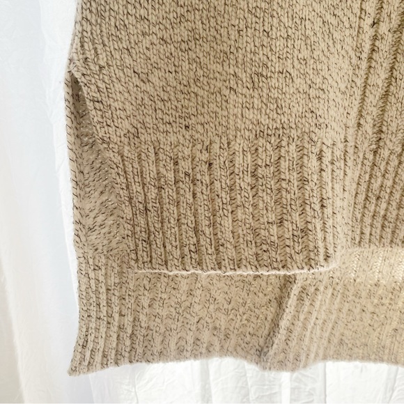 DEREK LAM 10 CROSBY CREAM BEIGE WOOL BLEND RIBBED TURTLENECK SWEATER - Picture 5 of 10